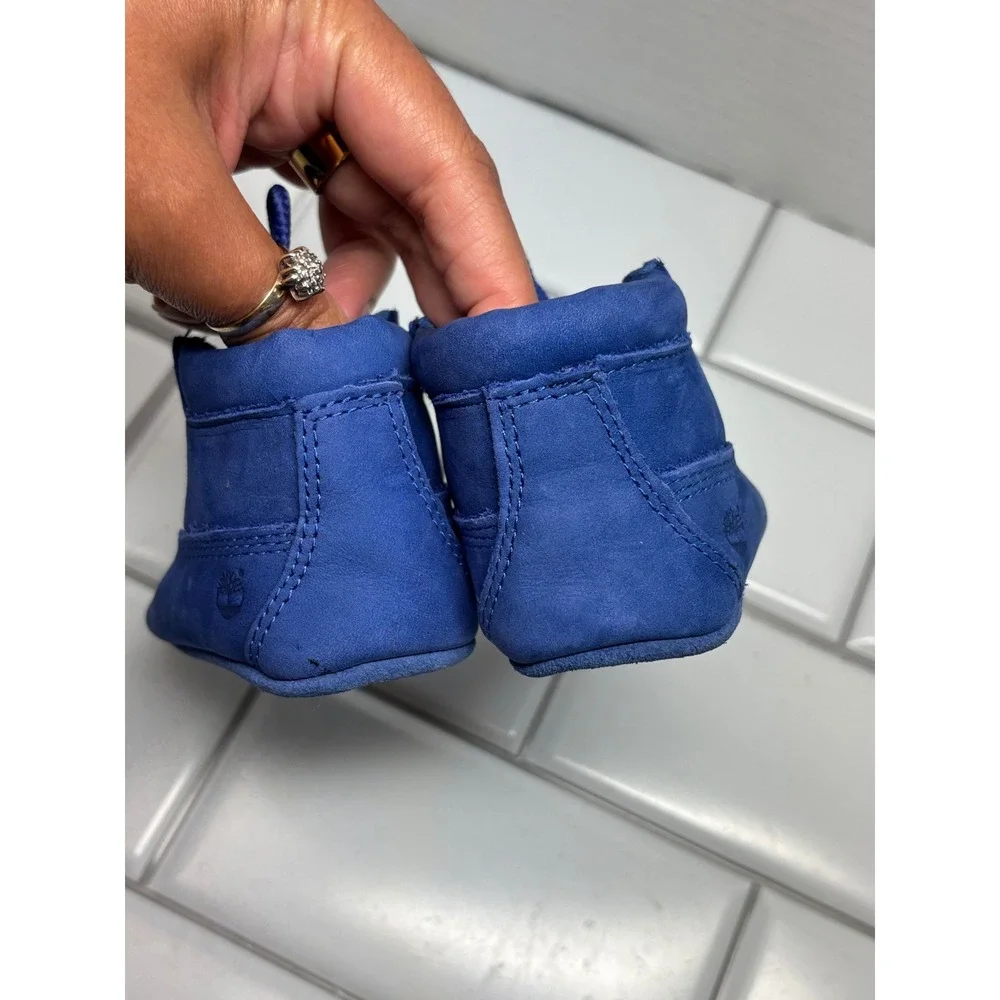Timberland Crib Bootie Infant 2 Bright Blue Excellent 50th Edition Nubuck